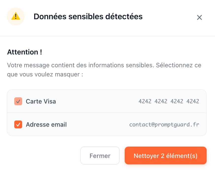 Détection en temps réel, masquage automatique